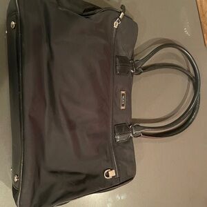Black Tote Bag with Silver Accents